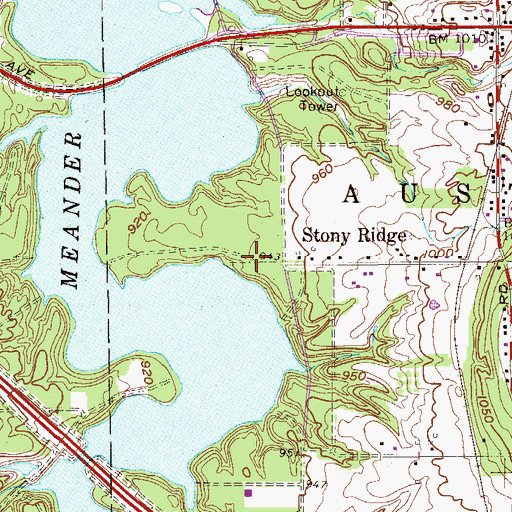 Topographic Map of Stony Ridge, OH