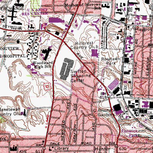 Topographic Map of Swifton Shopping Center, OH