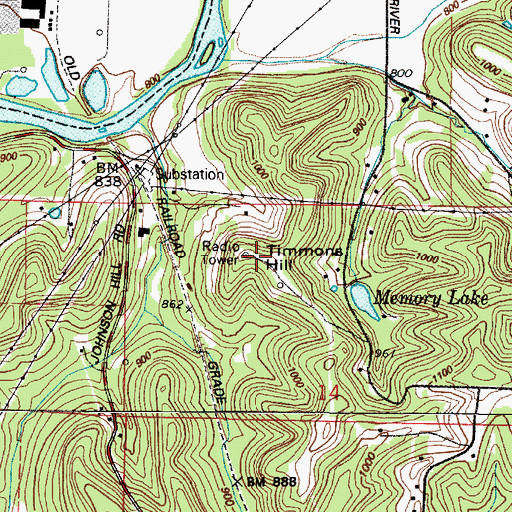 Topographic Map of Timmons Hill, OH