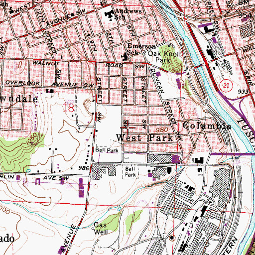 Topographic Map of West Park, OH