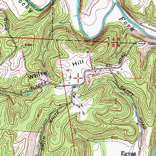 Topographic Map of White Hill, OH