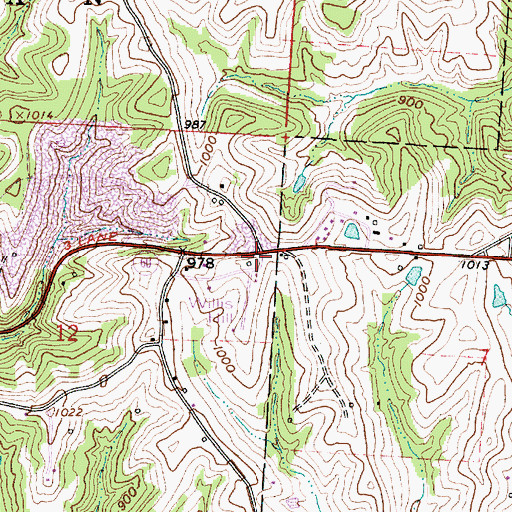 Topographic Map of Willis Hill, OH