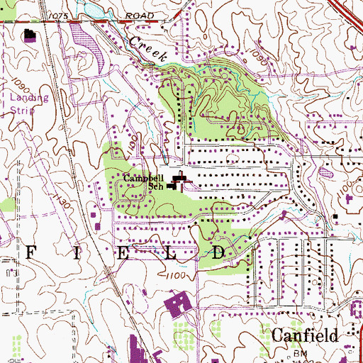 Topographic Map of Campbell School, OH