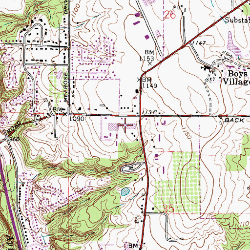 Topographic Map of Portage Square Shopping Center, OH