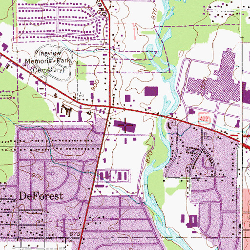 Topographic Map of Niles Plaza Shopping Center, OH