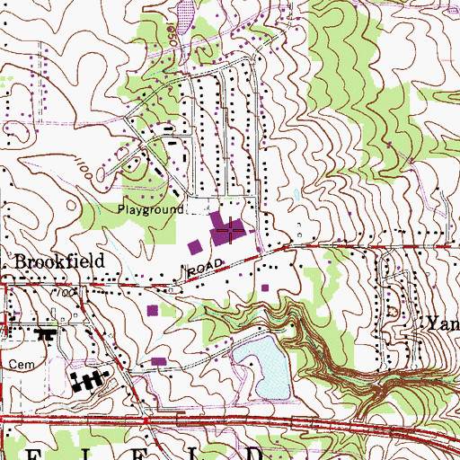 Topographic Map of Maybrook Mall Shopping Center, OH