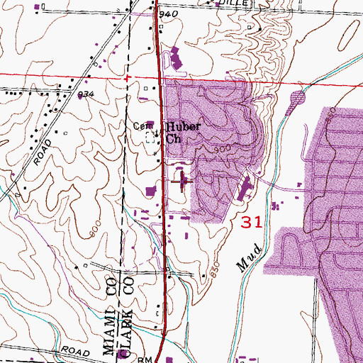 Topographic Map of Park Layne Manor Shopping Center, OH