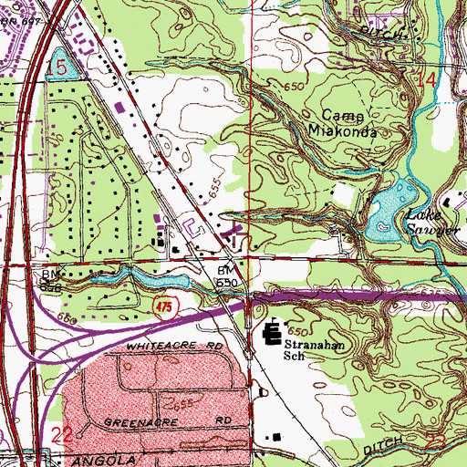 Topographic Map of Oak Tree Shopping Center, OH