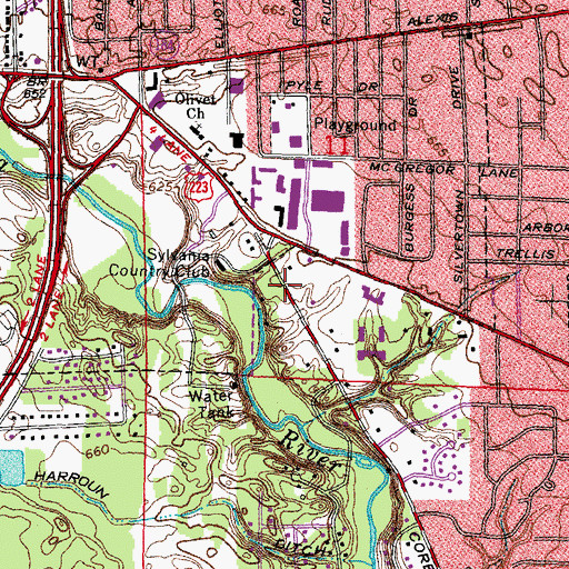 Topographic Map of Starlite Plaza Shopping Center, OH