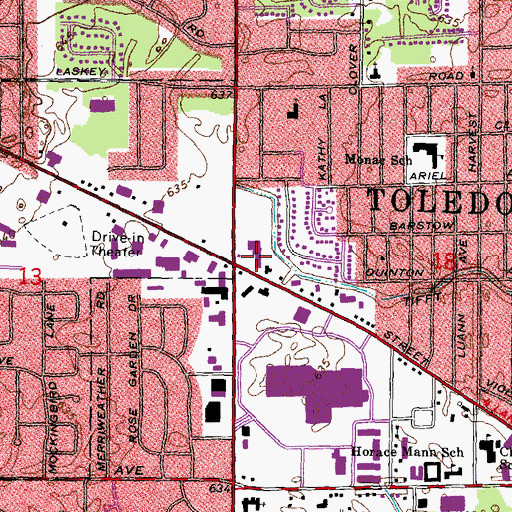 Topographic Map of Talmadge Road Shopping Center, OH