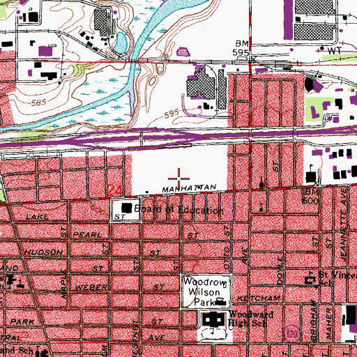 Topographic Map of Manhattan Plaza Shopping Center, OH
