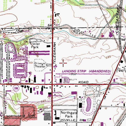 Topographic Map of North Towne Square Mall Shopping Center, OH