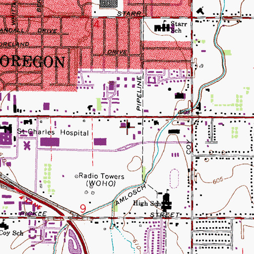 Topographic Map of Peter Navarre Shopping Center, OH