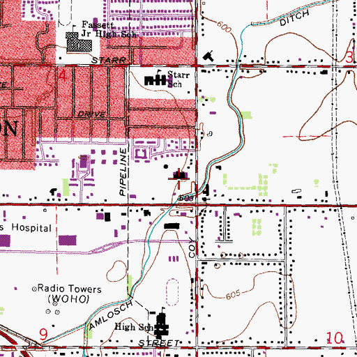 Topographic Map of Oregon Plaza Shopping Center, OH