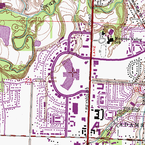 Topographic Map of Southwyck Shopping Center, OH