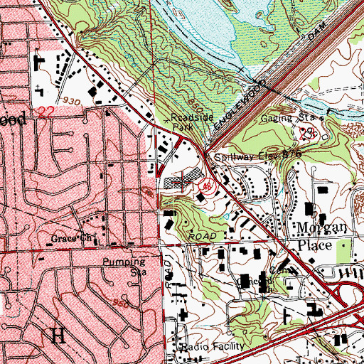 Topographic Map of Northmont Plaza Shopping Center, OH