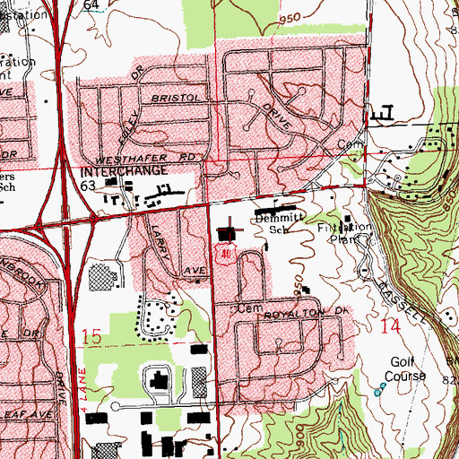 Topographic Map of White Oak Shopping Center, OH
