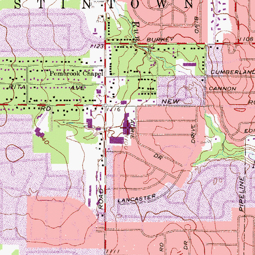 Topographic Map of Wedgewood Plaza Shopping Center, OH