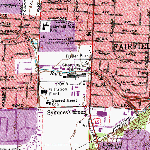 Topographic Map of Fair Plaza Shopping Center, OH