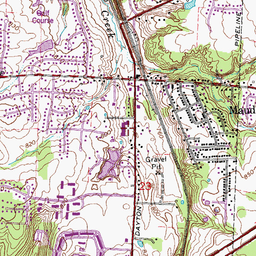 Topographic Map of Lakota Plaza Shopping Center, OH