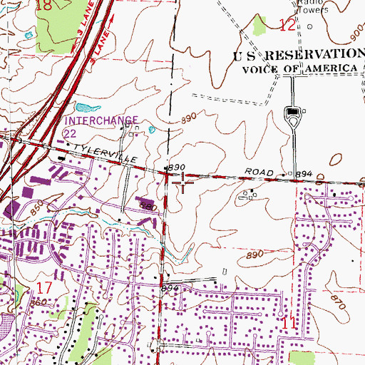 Topographic Map of Westchester Plaza Shopping Center, OH