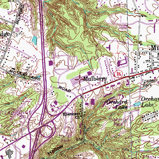 Topographic Map of Delco Plaza Shopping Center, OH