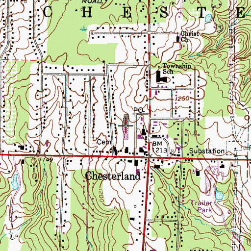 Topographic Map of West Geauga Plaza Shopping Center, OH