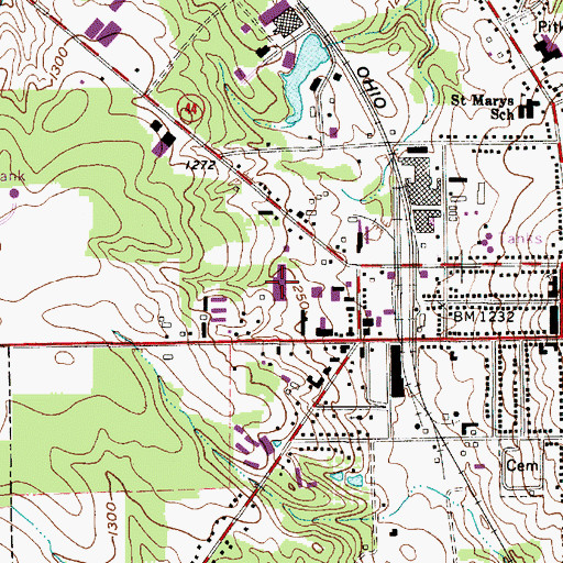 Topographic Map of Maple Leaf Plaza Shopping Center, OH