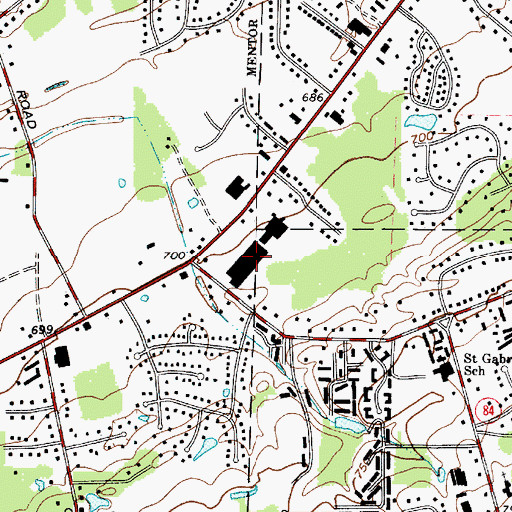 Topographic Map of Creekside Commons Shopping Center, OH