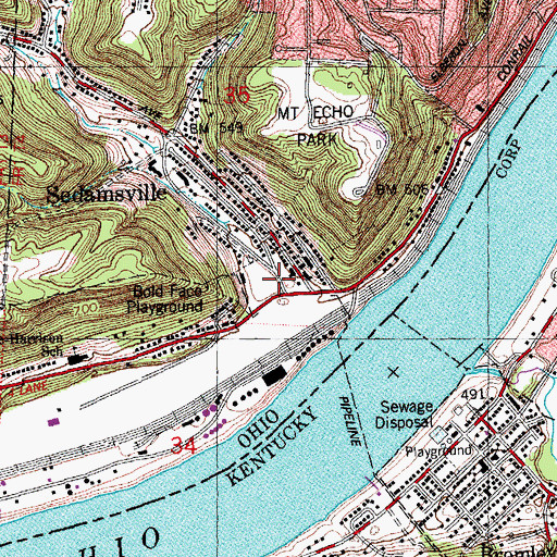Topographic Map of Pete Rose Park, OH
