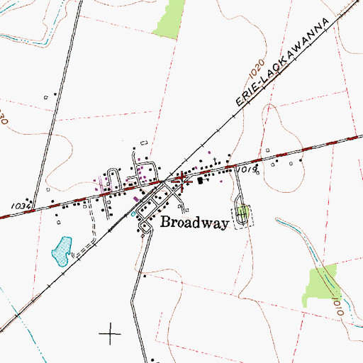 Topographic Map of Broadway, OH
