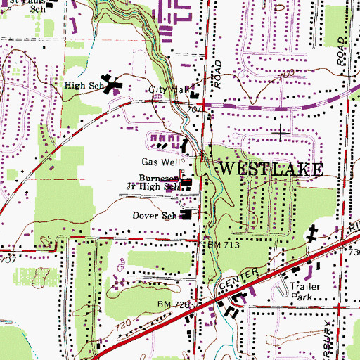 Topographic Map of Lee Burneson Middle School, OH