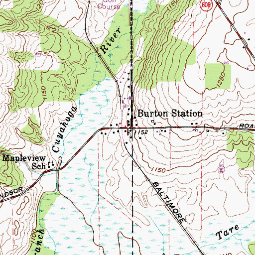 Topographic Map of Burton Station, OH