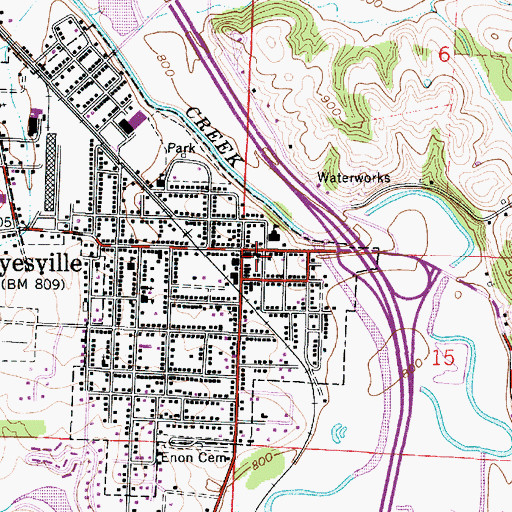 Topographic Map of Byesville, OH