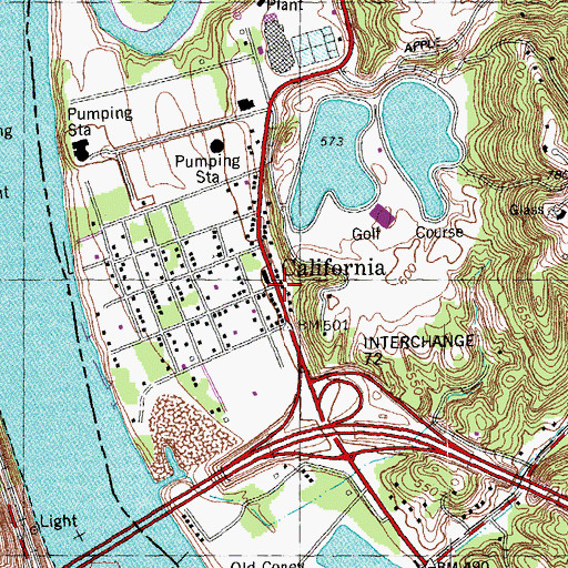 Topographic Map of California, OH