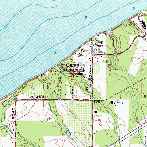 Topographic Map of Camp Roosevelt, OH