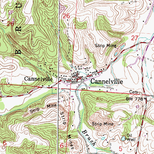Topographic Map of Cannelville, OH