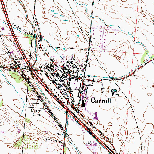 Topographic Map of Carroll, OH