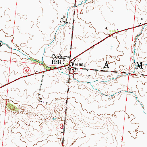 Topographic Map of Cedar Hill, OH