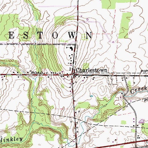 Topographic Map of Charlestown, OH