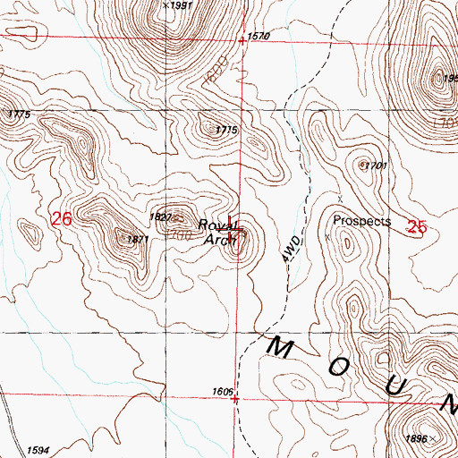 Topographic Map of Royal Arch, AZ