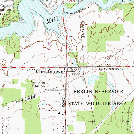 Topographic Map of Christytown, OH