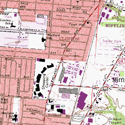 Topographic Map of Clinton, OH