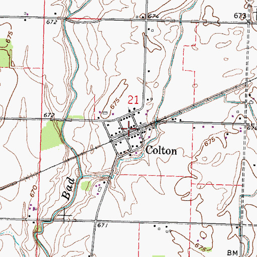 Topographic Map of Colton, OH
