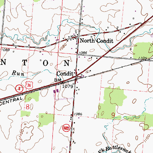 Topographic Map of Condit, OH