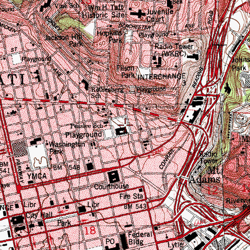 Topographic Map of School For The Creative And Performing Arts, OH