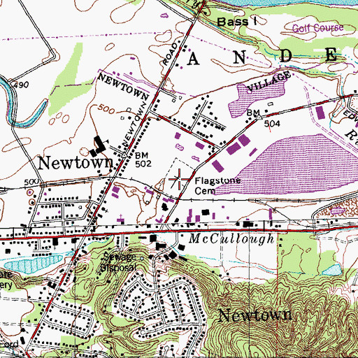 Topographic Map of Flag Spring Cemetery, OH