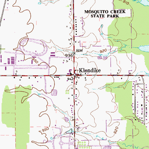 Topographic Map of Klondike, OH