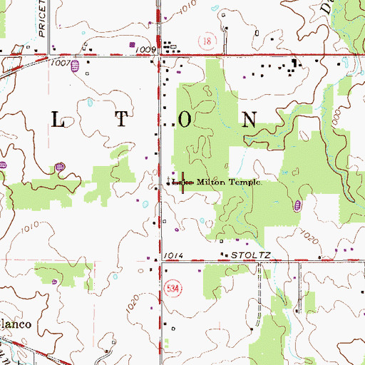 Topographic Map of Lake Milton Temple, OH