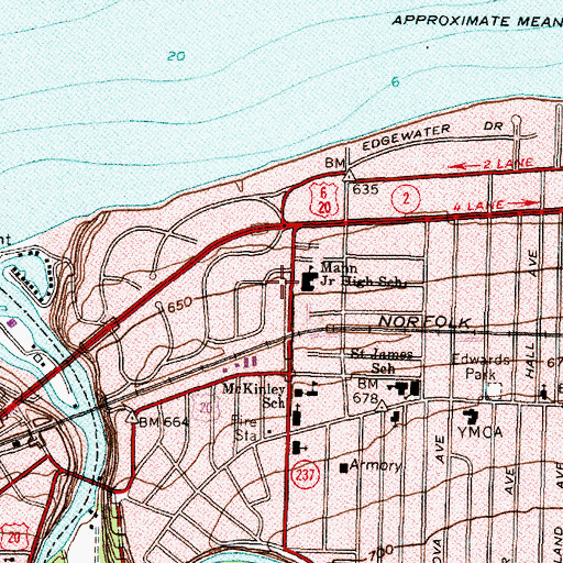 Topographic Map of Horace Mann Middle School, OH
